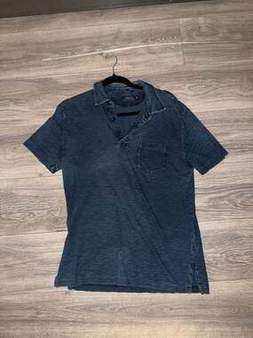 Polo Ralph Lauren Indigo Blue Slub Cotton Pocket Polo Shirt
